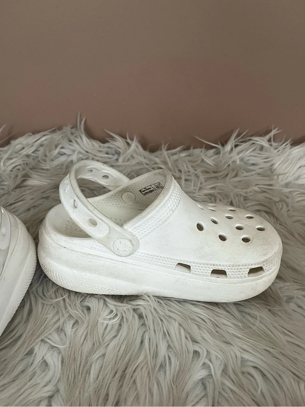 {CROCS} Platform Clog Sandals in White - Youth 11